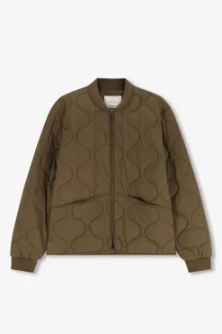 Donkergroene quilted jas