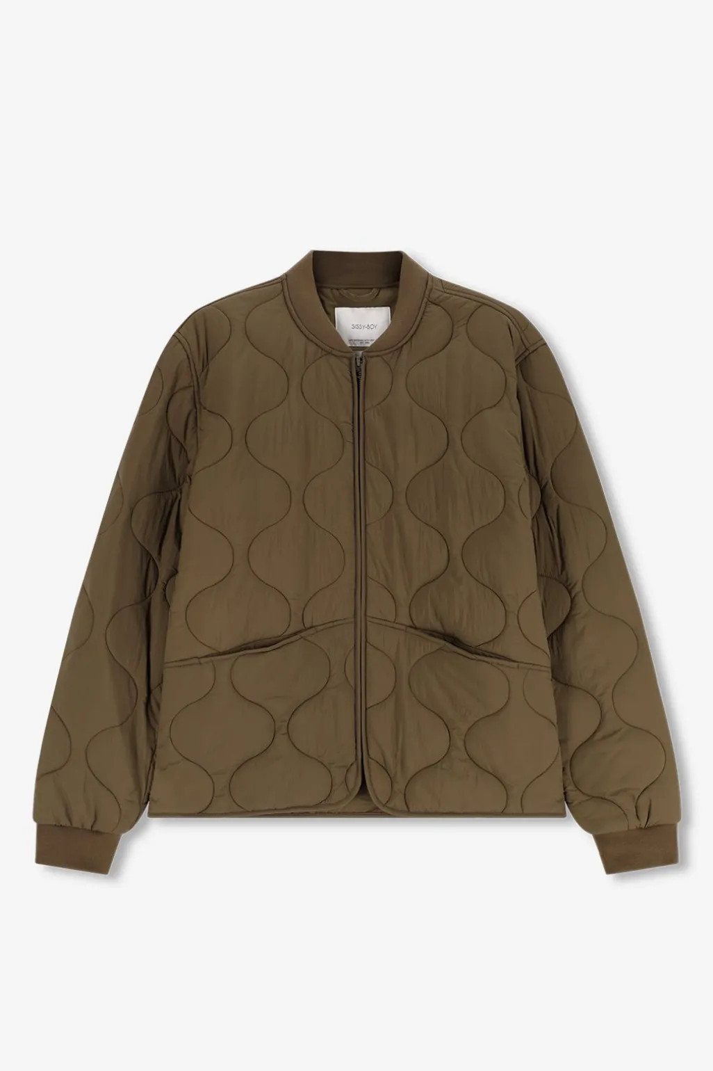 Donkergroene quilted jas