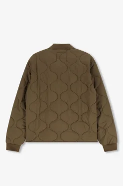 Donkergroene quilted jas
