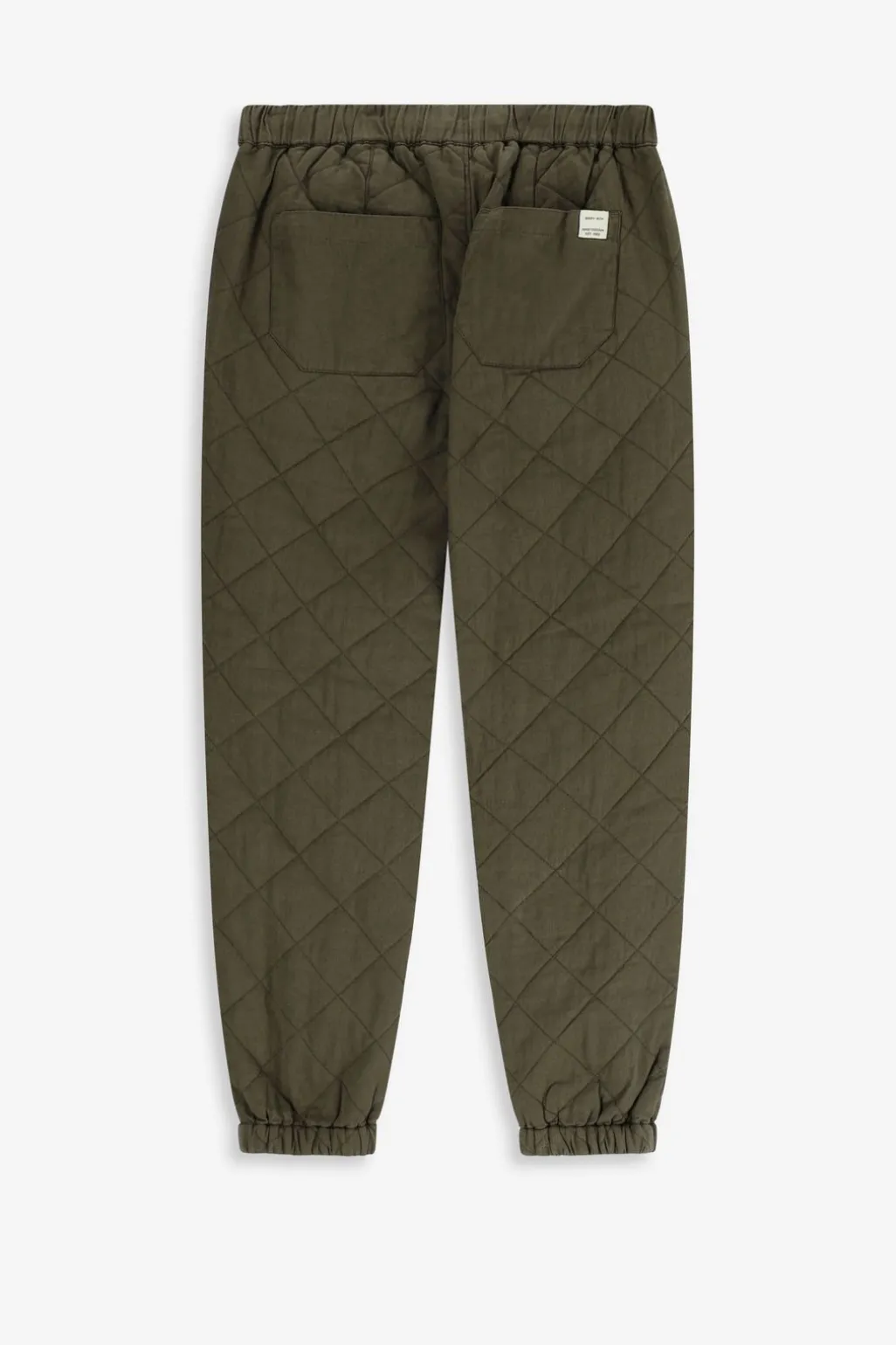 Donkergroene quilted pull on broek