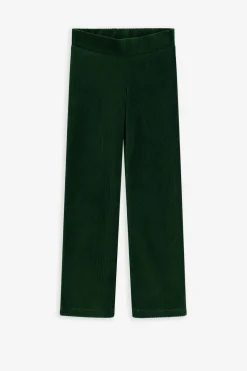 Donkergroene ribcord flared legging