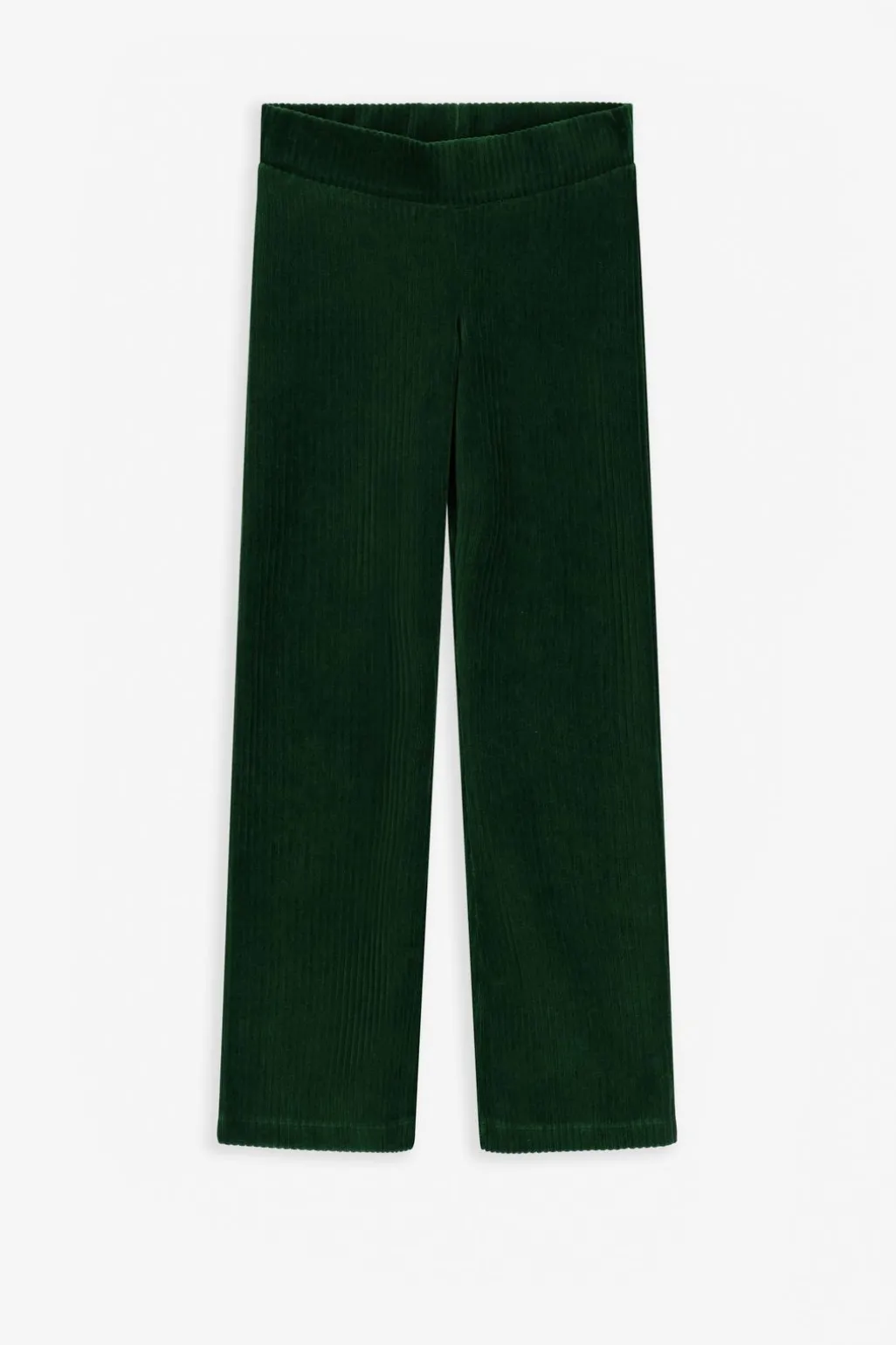 Donkergroene ribcord flared legging