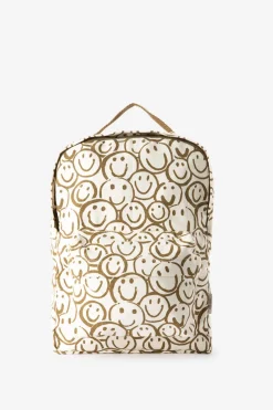 Donkergroene rugzak met smiley print