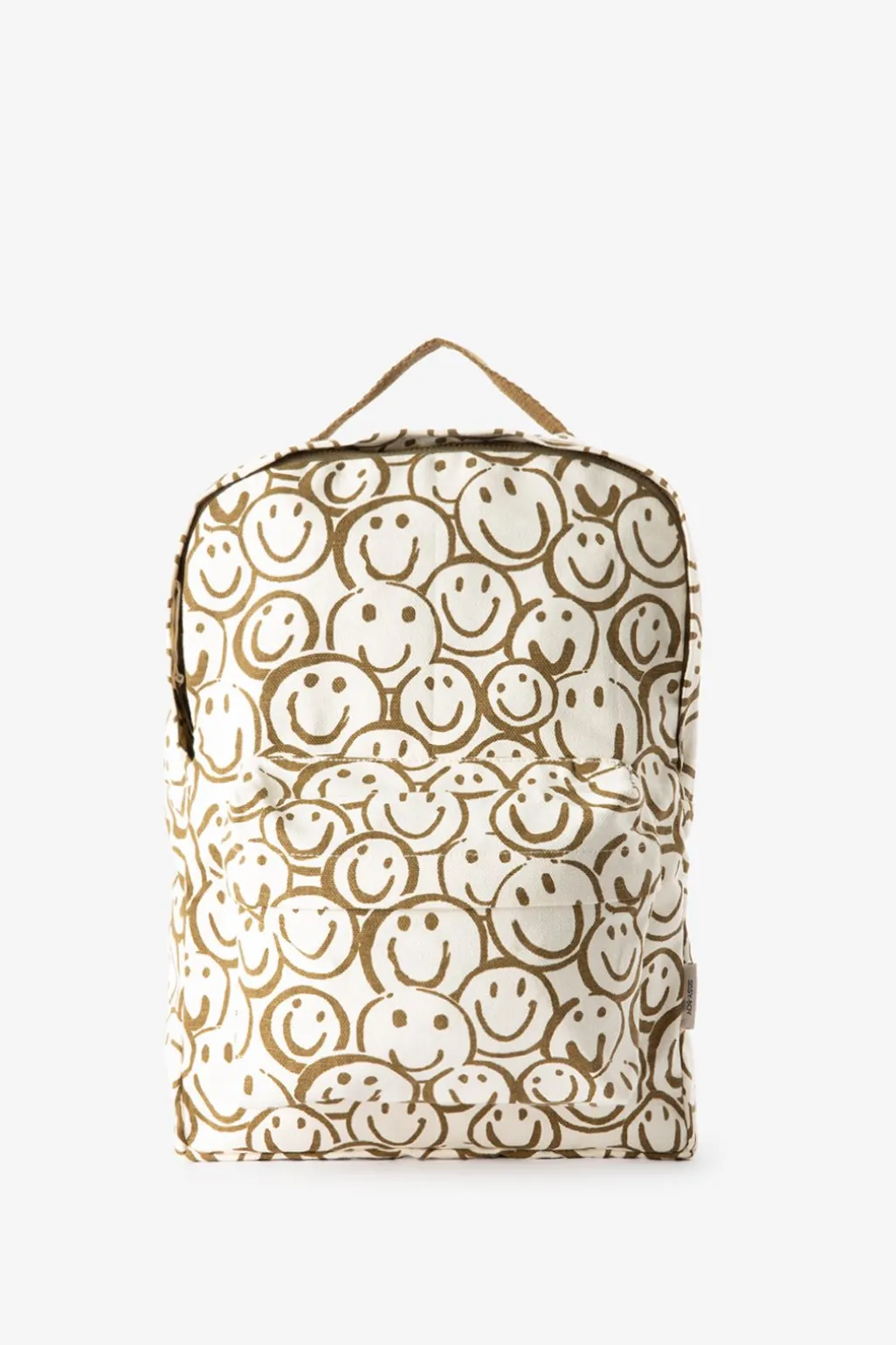 Donkergroene rugzak met smiley print