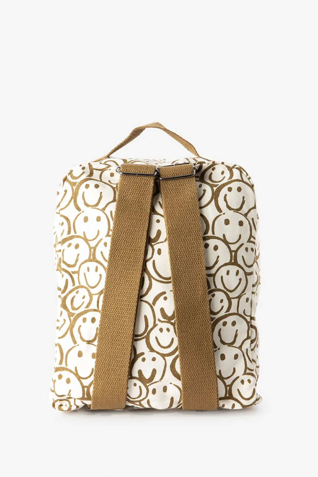 Donkergroene rugzak met smiley print