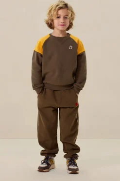 Donkergroene straight leg sweatpants