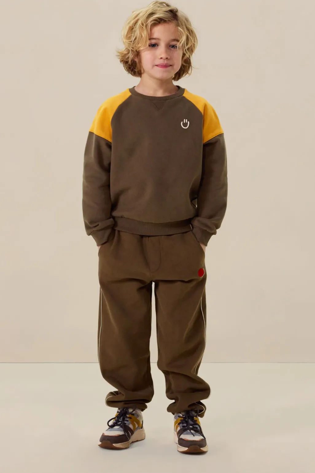 Donkergroene straight leg sweatpants