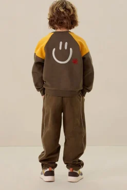 Donkergroene straight leg sweatpants