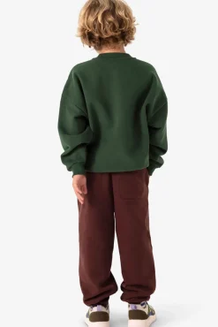 Donkergroene sweater met artwork
