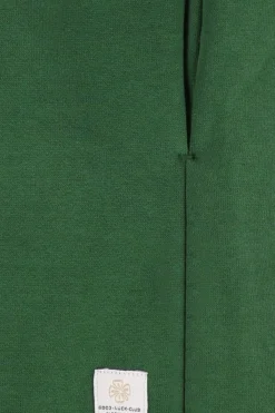 Donkergroene sweatjurk met artwork