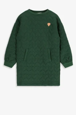 Donkergroene sweatjurk met hartjes