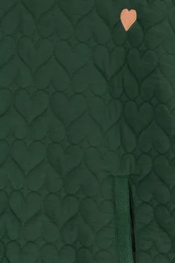Donkergroene sweatjurk met hartjes