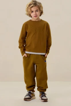 Donkergroene sweatpants met embroidery