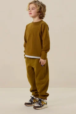 Donkergroene sweatpants met embroidery
