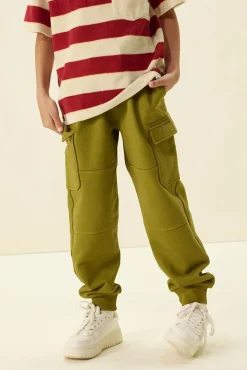 Donkergroene sweatpants met opgestikte zakken