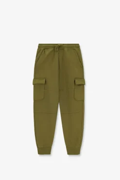 Donkergroene sweatpants met opgestikte zakken