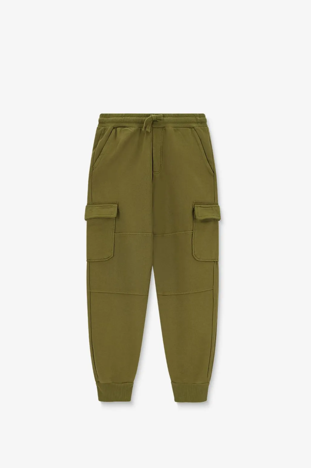 Donkergroene sweatpants met opgestikte zakken