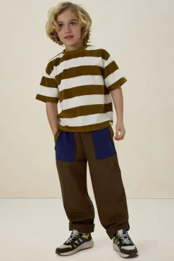 Donkergroene twill cargo broek