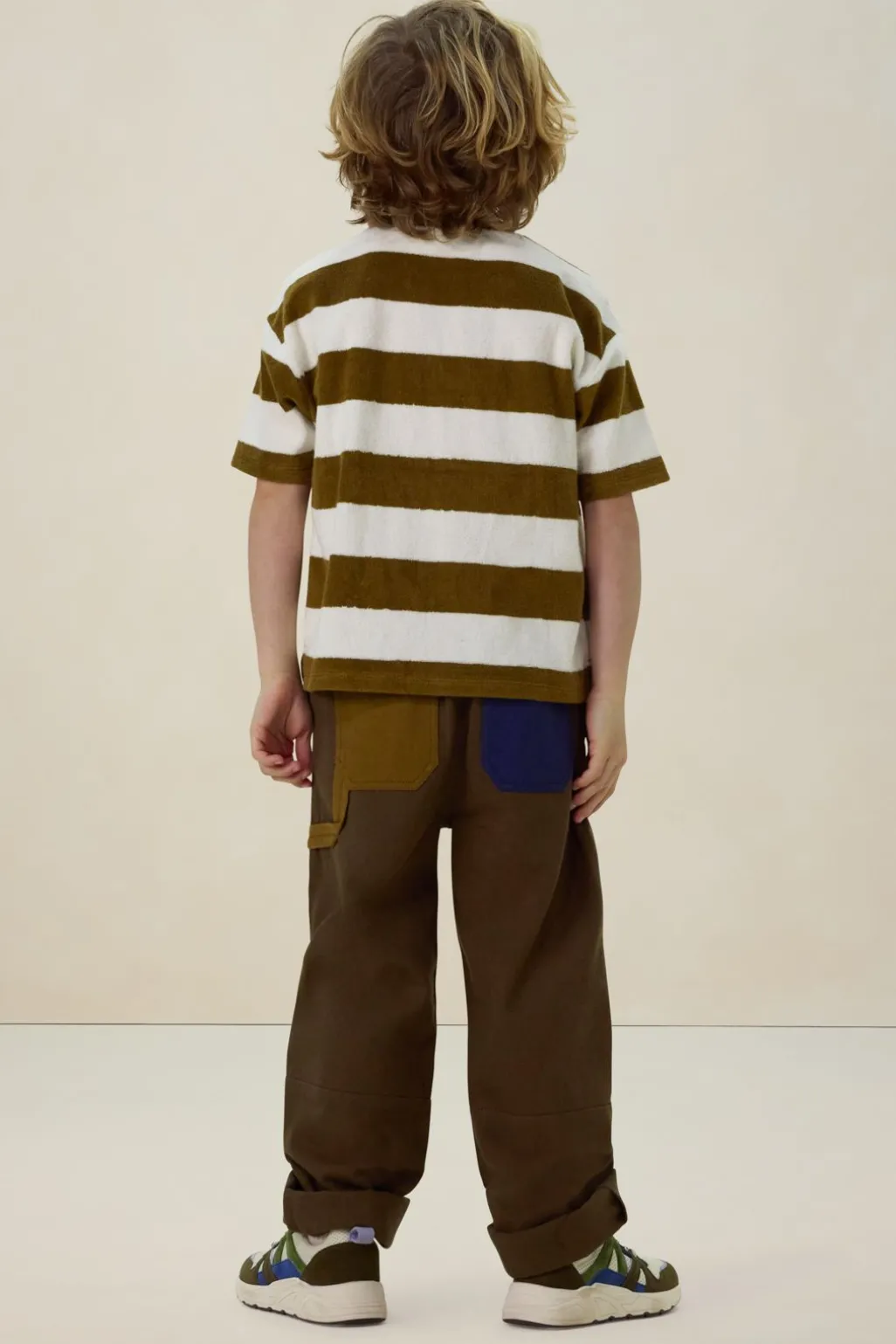 Donkergroene twill cargo broek
