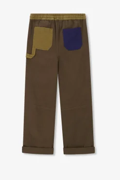 Donkergroene twill cargo broek