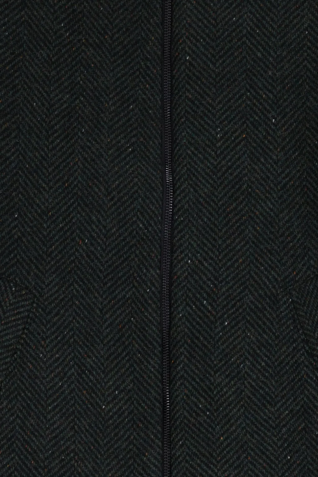 Donkergroene wollen jas met herringbone