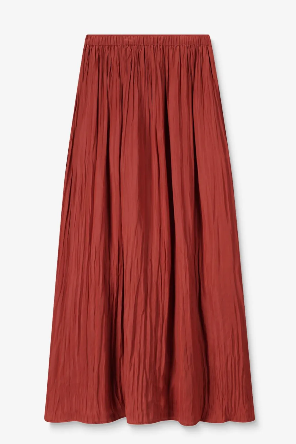 Donkeroranje geplooide maxi rok