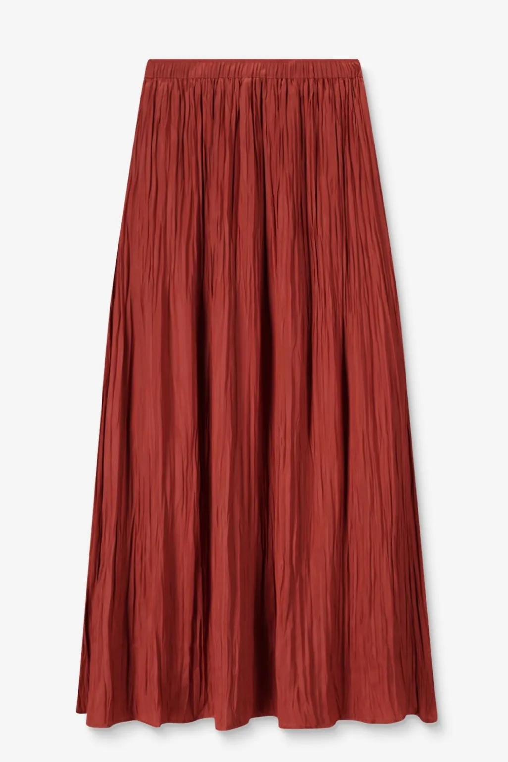 Donkeroranje geplooide maxi rok