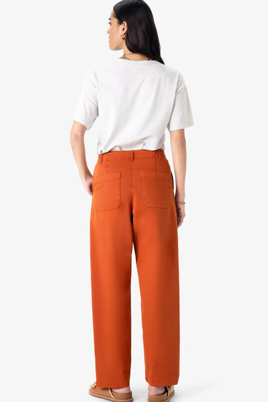Donkeroranje mid waist tapered leg jeans