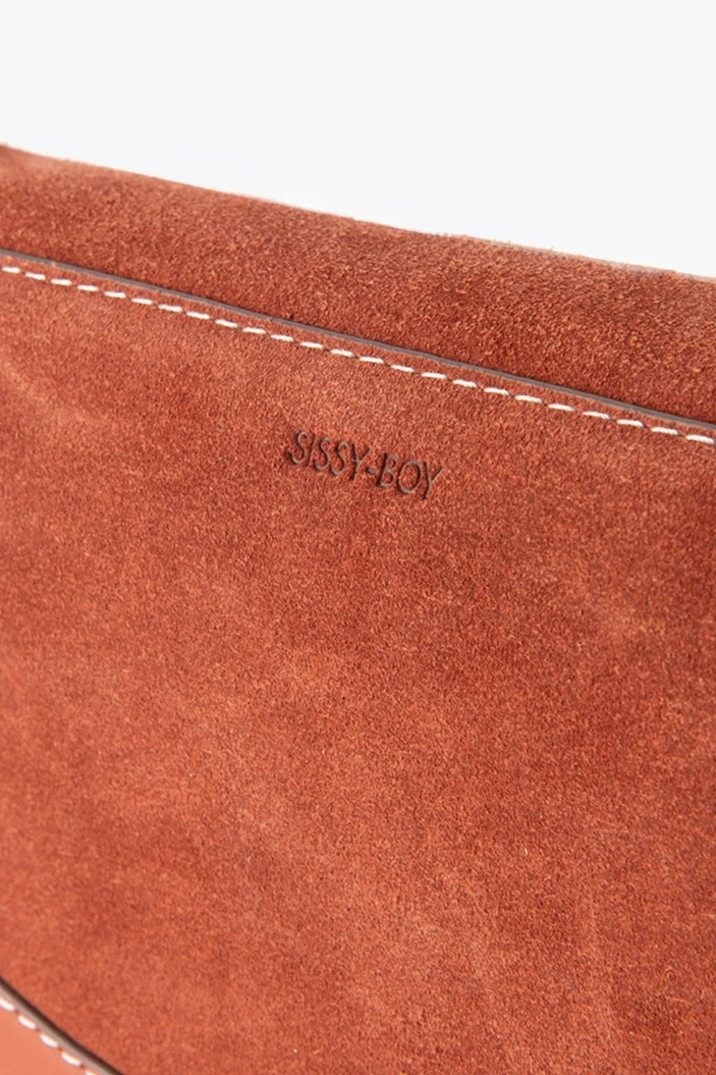 Donkeroranje suède en leren crossbody tas