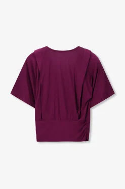 Donkerpaars T-shirt met overlapping