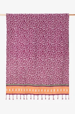 Donkerpaarse hamamdoek met leopard print
