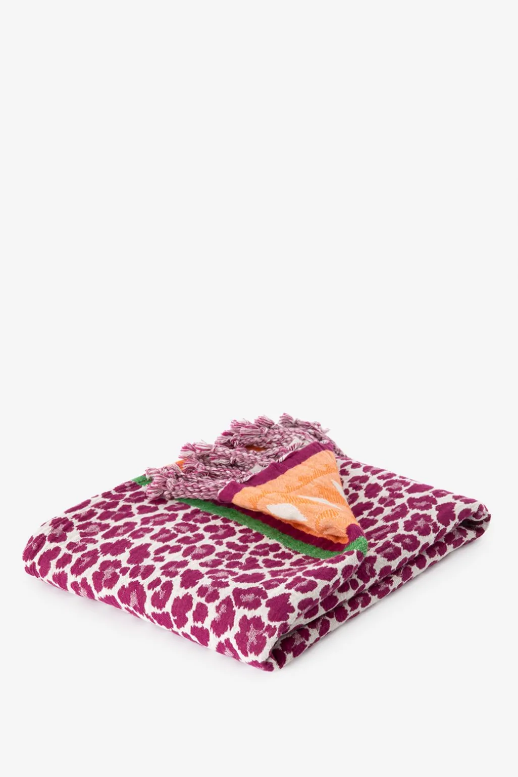 Donkerpaarse hamamdoek met leopard print
