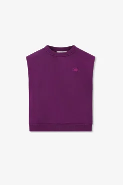 Donkerpaarse mouwloze sweater