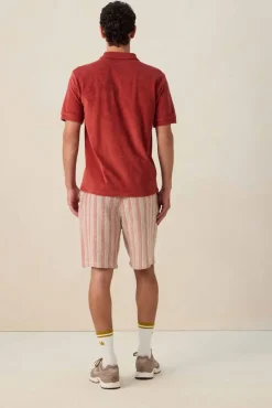 Donkerrode badstof polo