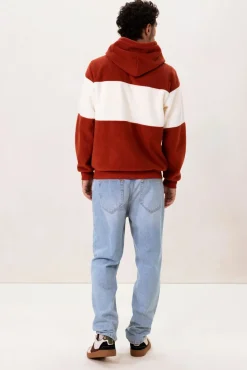 Donkerrode colourblock hoodie