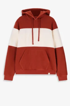 Donkerrode colourblock hoodie