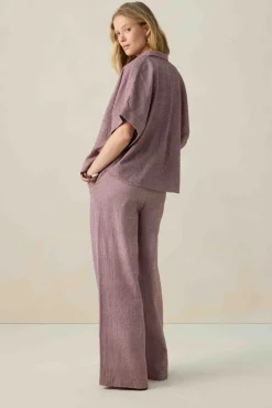 Donkerrode gestreepte blouse