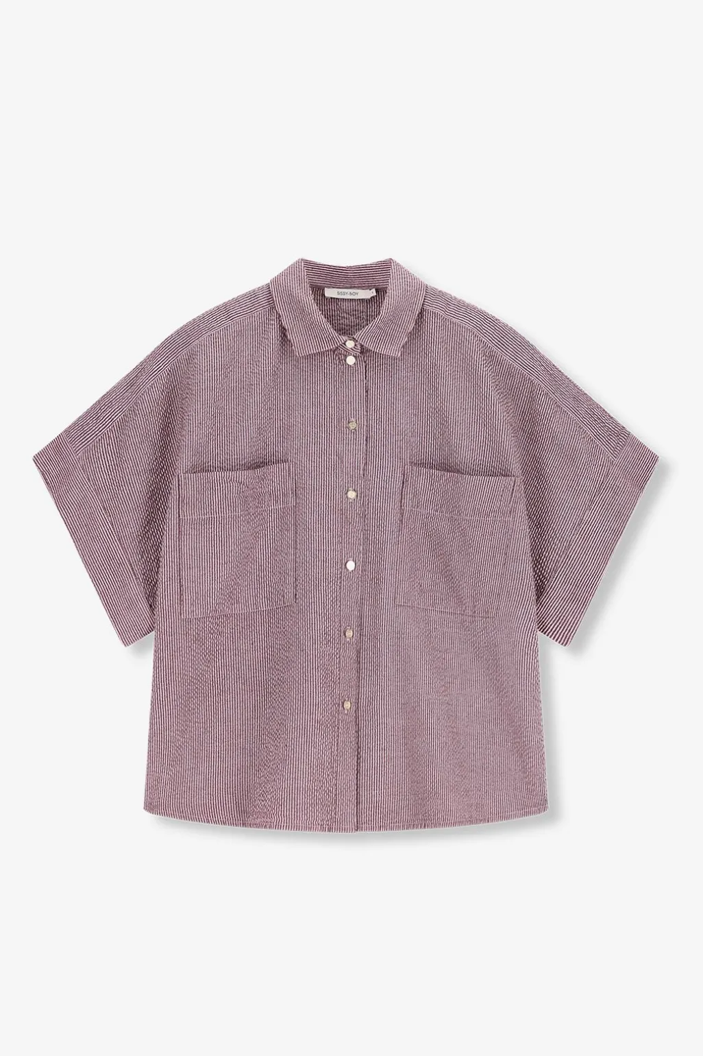 Donkerrode gestreepte blouse