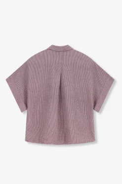 Donkerrode gestreepte blouse