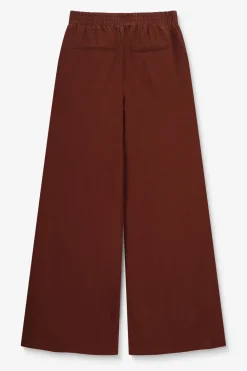Donkerrode high waist wide leg broek