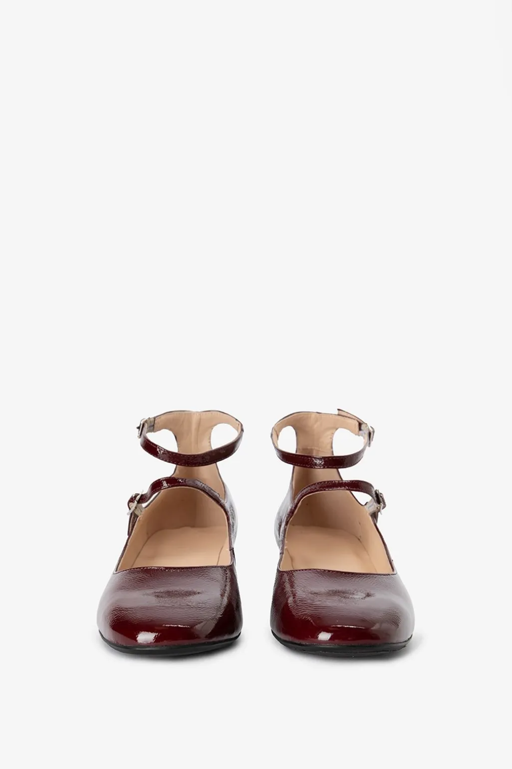 Donkerrode leren mary jane pumps