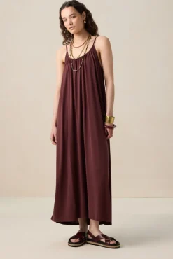 Donkerrode maxi jurk