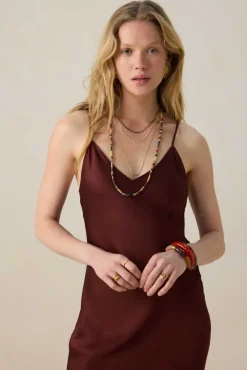 Donkerrode maxi-jurk