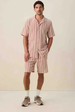 Donkerrode short met strepen