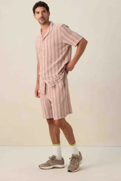 Donkerrode short met strepen