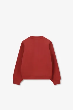 Donkerrode sweater met artwork