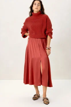 Donkerrode trui met turtle neck
