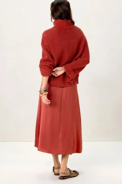 Donkerrode trui met turtle neck