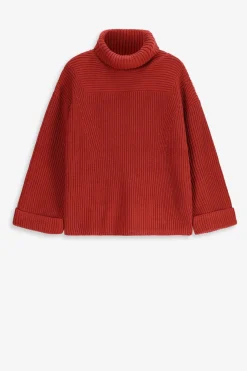 Donkerrode trui met turtle neck