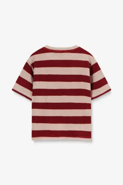 Donkerrood badstof T-shirt